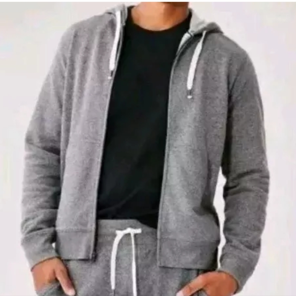 Joe Fresh Sweatshirt Zip Jacket Men XXL Hood Charcoal Grey Lounge Athleisure New